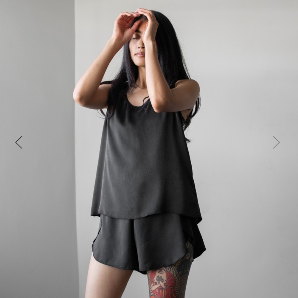 Lunya Washable Silk Tank Black